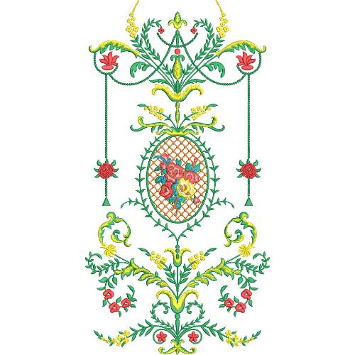 Neck Flower Embroidery Design