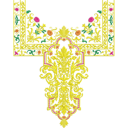 Unique Neck Embroidery Design