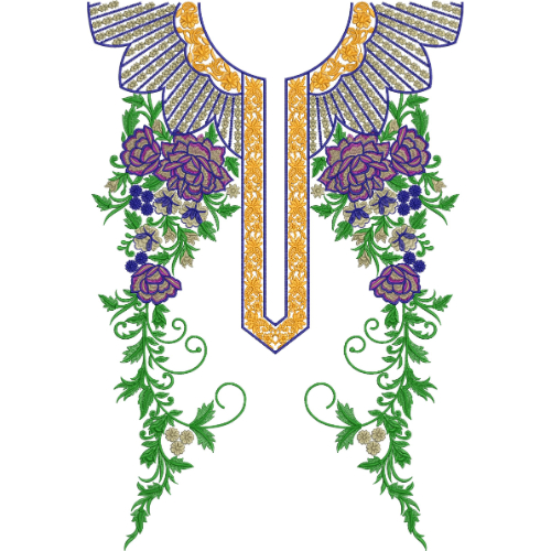 Neck Flower Embroidery Design
