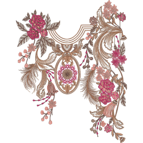 Unique Neck Embroidery Design