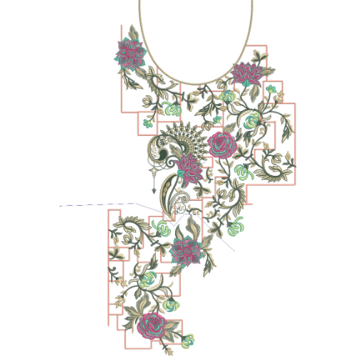 Unique Neck Embroidery Design