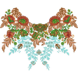 Neck Flower Embroidery Design