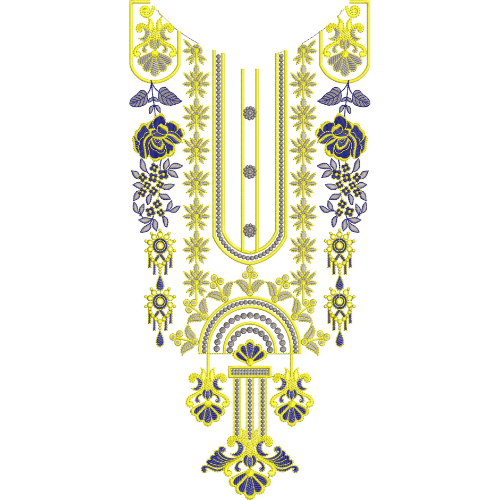 Neck Flower Embroidery Design