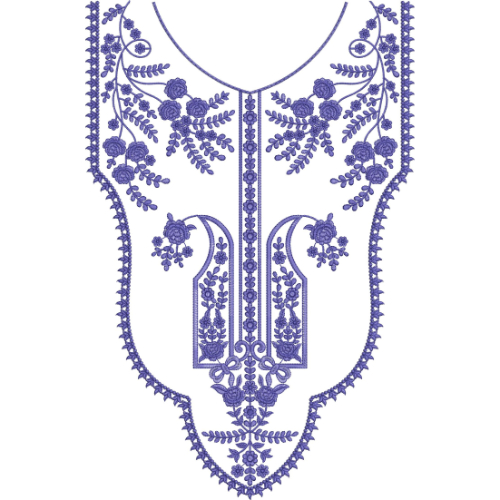 Neck Flower Embroidery Design