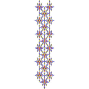 Colorful Geometric Floral Neckline Embroidery Design with Symmetrical Motif Pattern