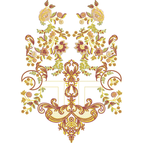 Neck Flower Embroidery Design