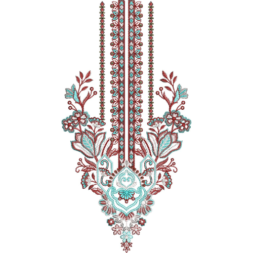 Neck Flower Embroidery Design