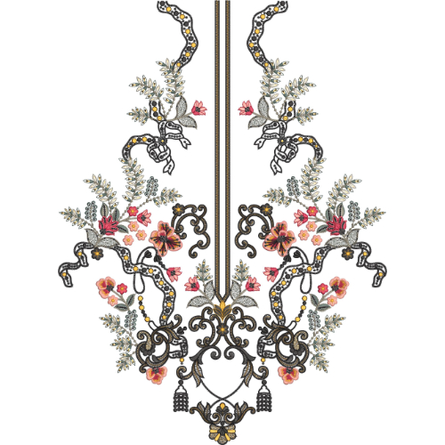 Unique Neck Embroidery Design