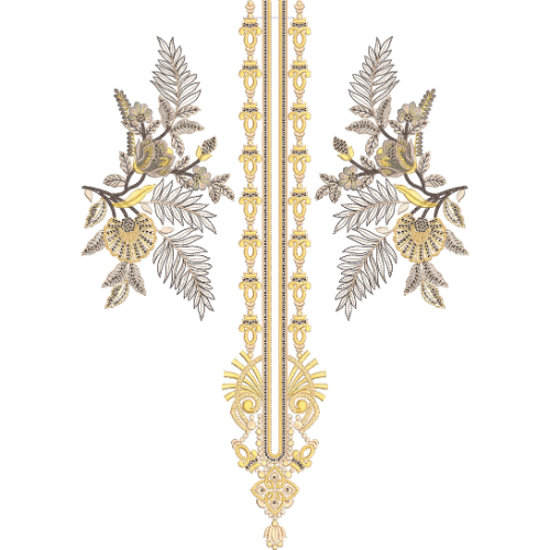 Neck Flower Embroidery Design