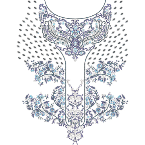 Neck Flower Embroidery Design
