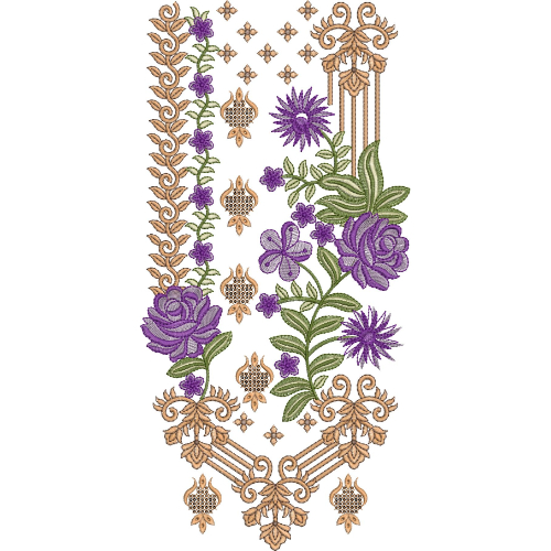 Neck Flower Embroidery Design