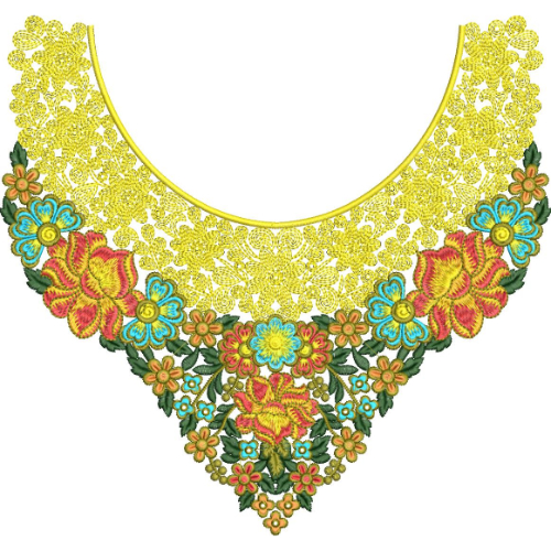 Unique Neck Embroidery Design