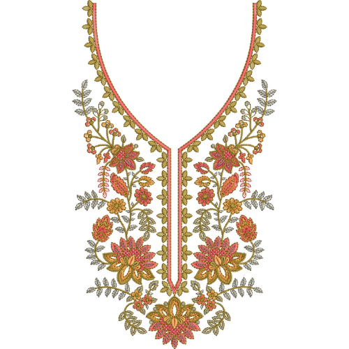 Neck Flower Embroidery Design