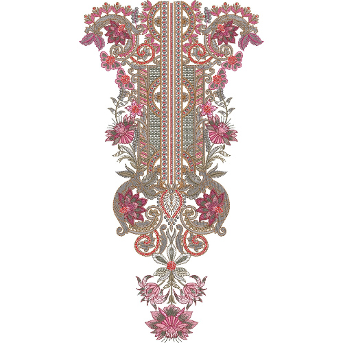 Neck Flower Embroidery Design