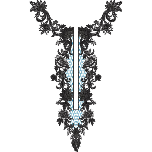 Neck Flower Embroidery Design