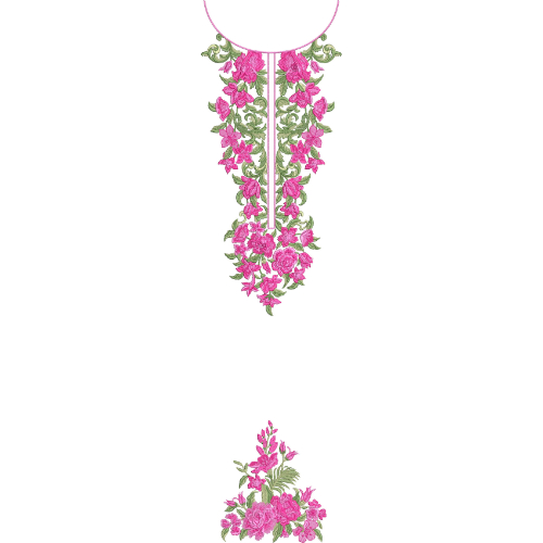 Neck Flower Embroidery Design