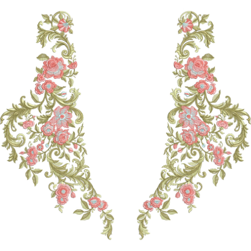 Neck Flower Embroidery Design