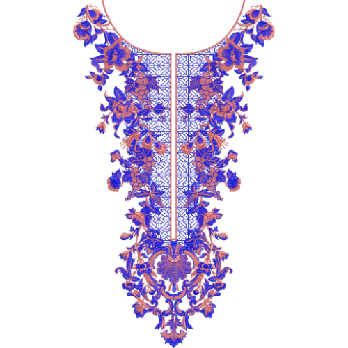 Unique Neck Embroidery Design