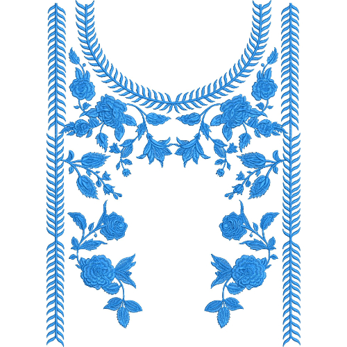 Neck Flower Embroidery Design