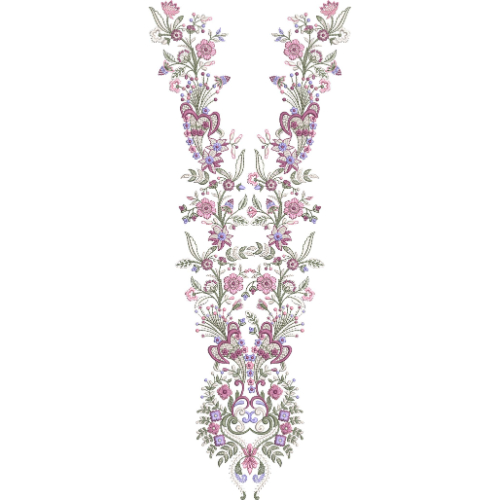 Neck Flower Embroidery Design