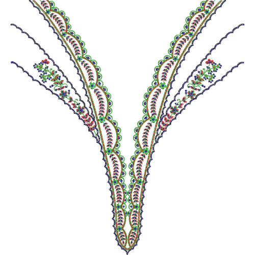 Unique Neck Embroidery Design