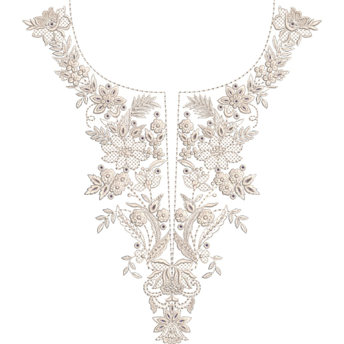 Neck Flower Embroidery Design
