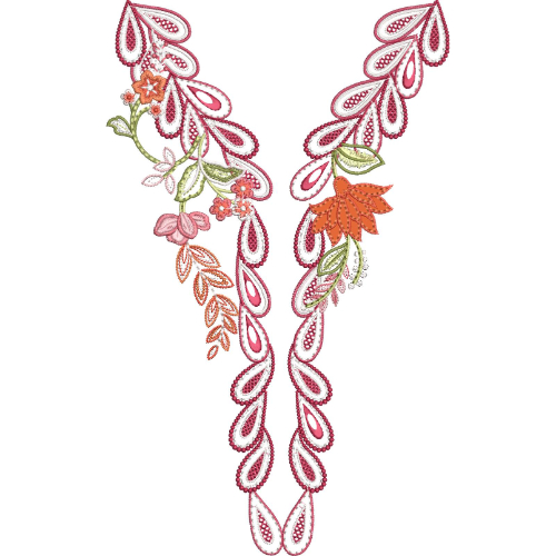 Unique Neck Embroidery Design