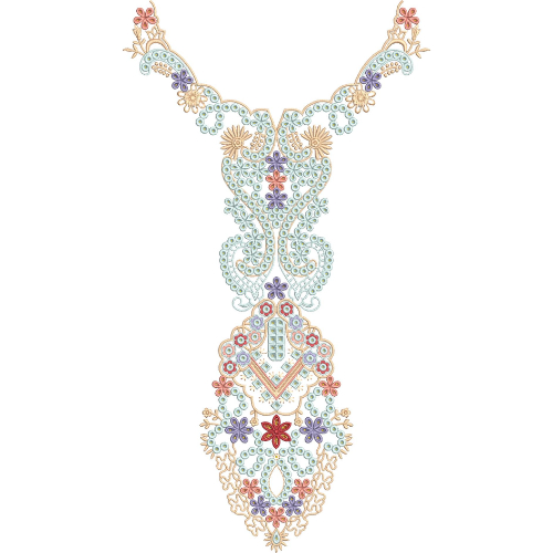 Unique Neck Embroidery Design