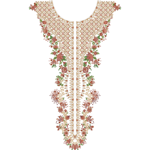 Neck Flower Embroidery Design