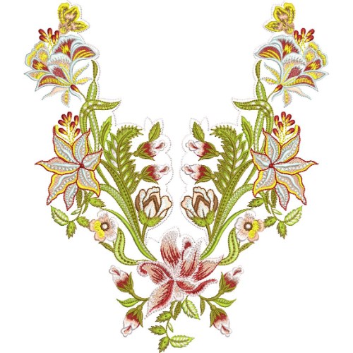 Unique Neck Embroidery Design