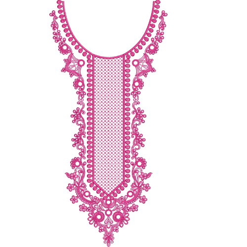 Neck Flower Embroidery Design