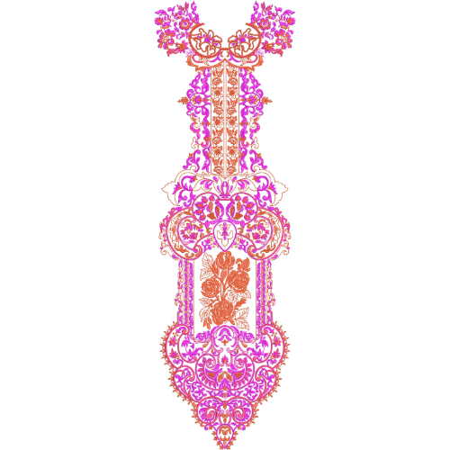 Neck Flower Embroidery Design