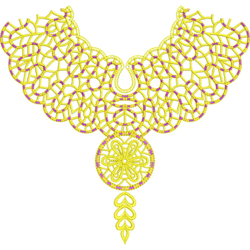 Neck Flower Embroidery Design