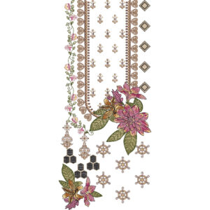 Neck Flower Embroidery Design
