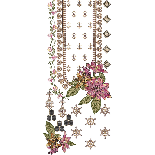 Neck Flower Embroidery Design