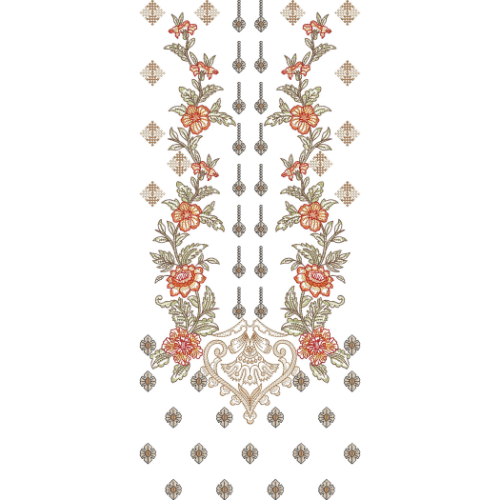 Neck Flower Embroidery Design