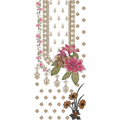 Neck Flower Embroidery Design