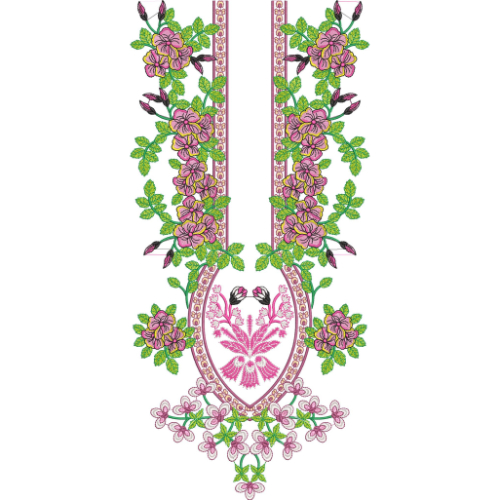 Neck Flower Embroidery Design