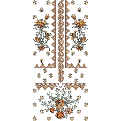 Neck Flower Embroidery Design