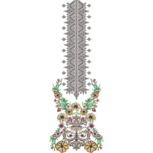Neck Flower Embroidery Design