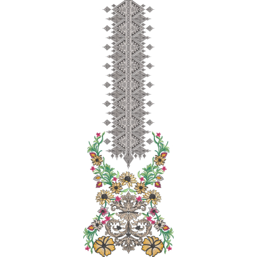 Neck Flower Embroidery Design