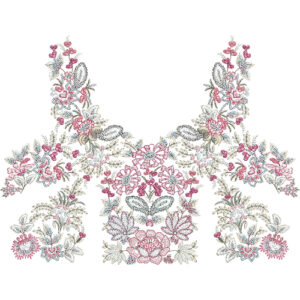 Neck Flower Embroidery Design