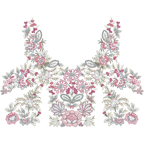 Neck Flower Embroidery Design