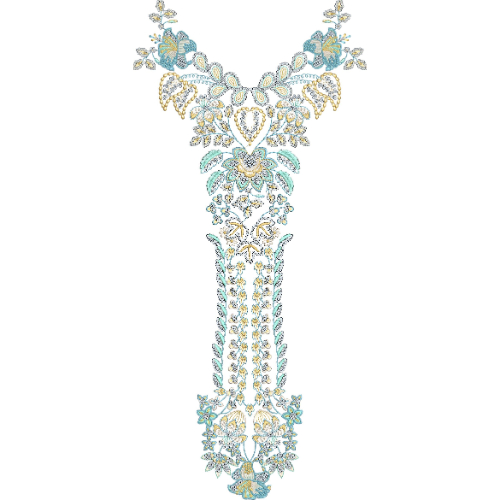 Neck Flower Embroidery Design