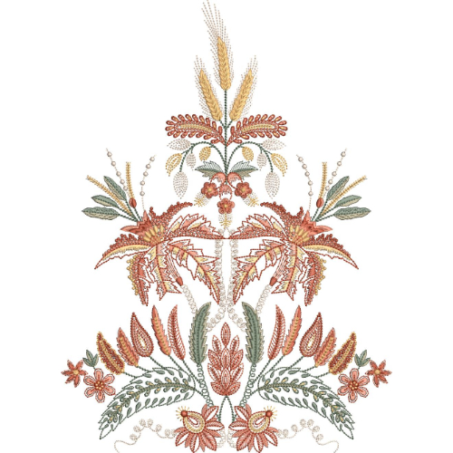 Motive Flower Embroidery Design