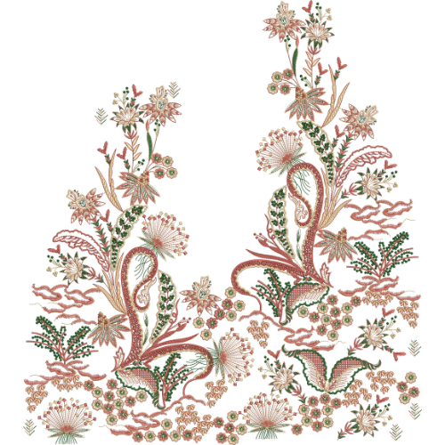 Flower Kurta Embroidery Design
