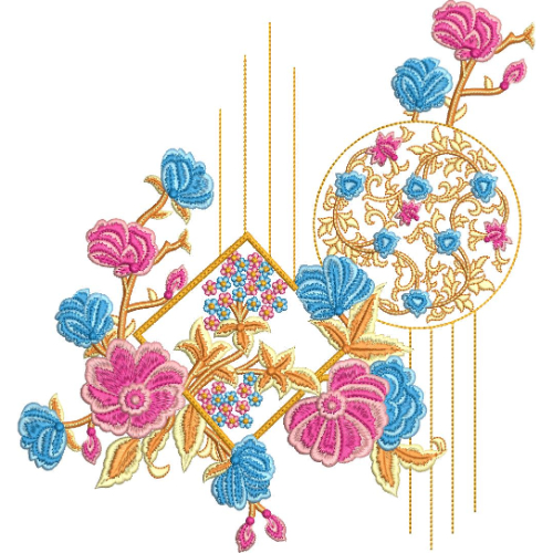 Flower Kurta Embroidery Design