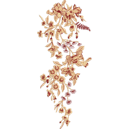 Motive Flower Embroidery Design