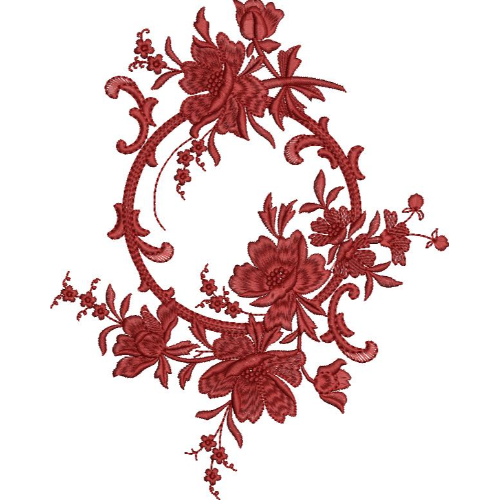 Flower Corner Embroidery Design