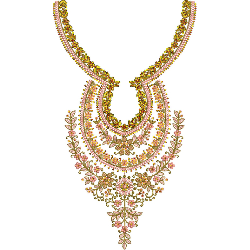 Neck Flower Embroidery Design